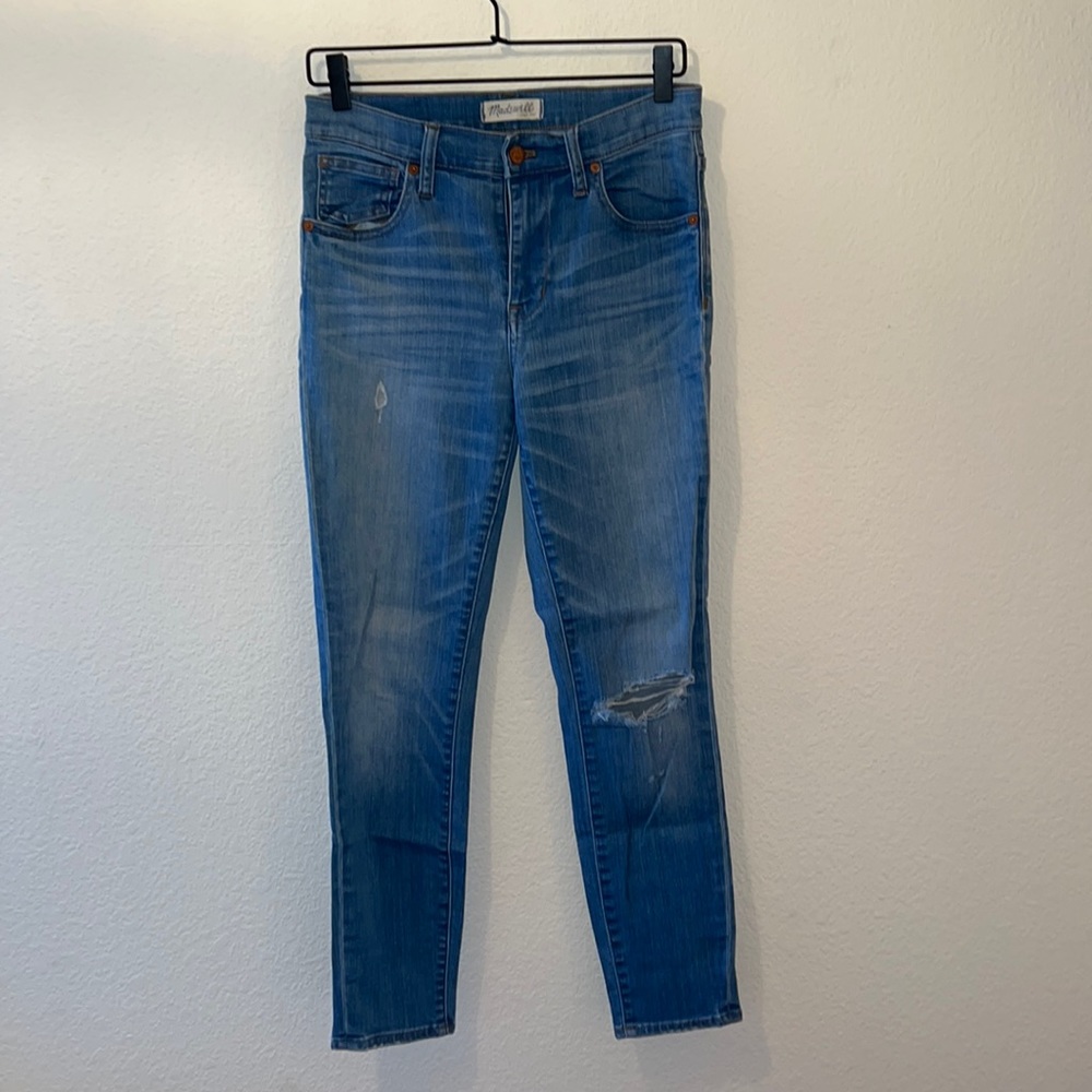 Madewell 9” High Riser Skinny Skinny distressed jeans - size 27